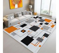 Machine Washable Rug 120 x 160 cm, Short Pile Non-Slip Backing Minimalist Style Lines Geometry Carpet - Area Rugs For Living Room Bedroom Kitchen Hallway Office Grey