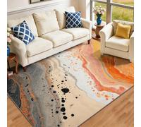 Machine Washable Rug 50 x 80 cm, Non-Slip Door Mat Industrial Style Fluid Geometric Splicing Printed Area Rug - Low Pile Non-Shedding Foldable Thin Multicolor Carpet for Bedroom Kitchen Corridor