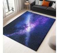Machine Washable Rug Fantasy Night Sky Galaxy 180 X 240 Cm Ultra Soft Floor Carpet, Area Rugs For Living Room Bedroom Kitchen Hallway Office Non-Slip Backing Non-Shedding, Dark Blue