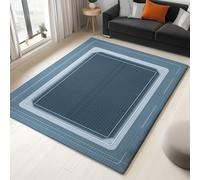 Machine Washable Rug Minimalist Square Lines 180 X 240 Cm Ultra Soft Floor Carpet, Area Rugs For Living Room Bedroom Kitchen Hallway Office Non-Slip Backing Non-Shedding, Grey