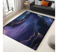 Machine Washable Rugs 180 x 240 cm, Non-Shedding Soft Short Pile Area Rug, Large Fluffy Non-Slip Carpet with Dream Night Sky Pattern for Living Room Bedroom Office Dining Room Lounge, Purple