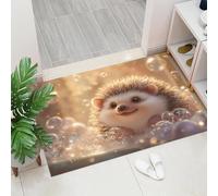 Machine Washable Rugs 60 x 90 cm, Non-slip Doormat, Bubbles Hedgehogs Bedside Rug, Heartwarming Cartoon Animals Indoor Door Mats, Low Pile, Non-shedding, Entrance, Entryway, Corridor