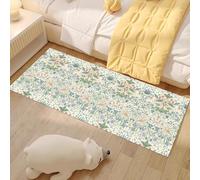 Machine Washable Runner Rugs 2'x5',William Morris Vintage Floral Runners for Hallways,White/Green Mid Century Flower Thin Rug Runner Soft Non Slip Carpet Throw Rug for Kitchen Laundry Room Bedroom