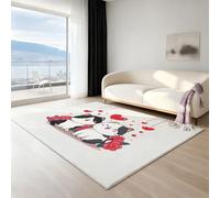 Machine Washable Shaggy Area Rug - Soft Fluffy Non-Shedding Rug with Non-Slip Backing, Plush Washable Rug for Office Dining Room, cartoon love heart, black and white, 160 X 230 cm