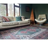 Machine Washable Terracotta Livingroom Rug Intricate Traditional Patterns Classic Design Hallway Bedroom Rug 60cm x 110cm (1ft 12" x 3ft 7")