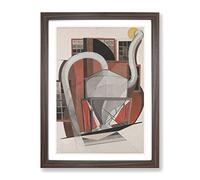 Machinery By Charles Demuth Classic Painting Framed Print | A4 Walnut Framed Wall Art | Ready to Hang | Classic Historical Picture | Living Room Bedroom Lounge Office