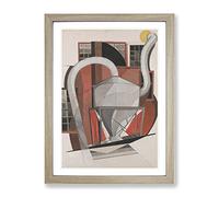 Machinery By Charles Demuth Classic Painting Framed Wall Art Print, Ready to Hang Picture for Living Room Bedroom Home Office Décor, Oak A4 (34 x 25 cm)