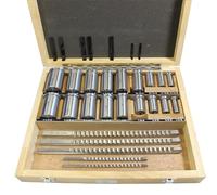 Machinery Keyway Tools, 30 Pcs Keyway Broach Set In Fitted Box, 5 Pcs Broach 18 Collared Bushing 7 Gaskets, Push Type Keyway Broaches Industrial Tools Metric Size Broaching Cutter Collared Bushing Shi