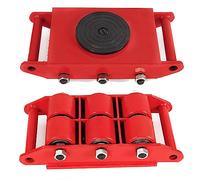 Machinery Mover 8T 17600LBS Machine Skates 360° Rotation with 6 Roller Wheels Heavy Duty Machine Dolly Skate for Industrial Moving Equipment Red (Red)