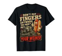 Machinist Don't Put Fingers Weiner Lathe Humor T-Shirt