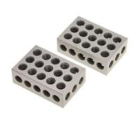 Machinist Tools, 2Pcs Precision Blocks Hardened Steel 1-2-3 Blocks 0.0001quot; Precision Matched Machinist 123 Milling Tool 23 Holes 25-50-75mm,Precision Manufactured(25-50-75mm)