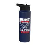 Machinist Using A High School Diploma - CNC Machine Operator Stainless Steel Insulated Water Bottle