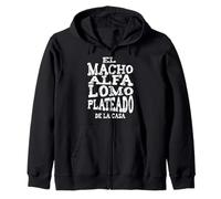 Macho Alfa Lomo Plateado Zip Hoodie