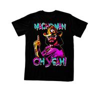 Macho Man Oh Yeah Adult Black T-Shirt (Adult Medium)