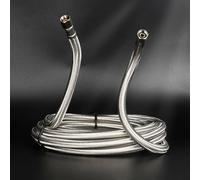 MACHOSSY 5FT Refrigerator Water Line, Premium Stainless Steel Braided Ice Maker Water Hose, Food Grade PEX Inner Tube Fridge Water Line, 5Feet Stainless Steel Braided Ice Maker Water Supply Line