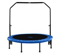Machrus Upper Bounce Mini Trampoline for Adults- Rebounder Exercise Fitness Indoor/Outdoor Trampoline- Small Foldable Trampoline for Kids with Adjustable Bar and Safety Padding