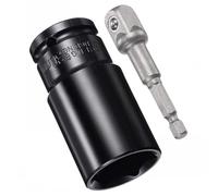 MACHSWON 1/2" Drive Socket Accessory Set 30mm Deep 6-Point Impact Socket 3" Length and 1/4" Hex Shank Adapter