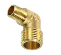 MACHSWON 1/2 Inch Male to 3/8 Inch Male Pipe Fitting, Brass L-Shaped Right Angle 90 Degree Elbow, Connector for Plumbing, Air, Gas, Fuel, Oil, 35x35mm