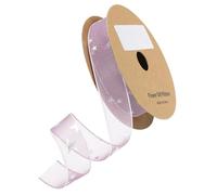 MACHSWON 1 Inch Wide Star Organza Sheer Wired Ribbon 20 Yard Lavender Purple Sparkly Chiffon Ribbon for Bouquet Cake Gift Wrapping