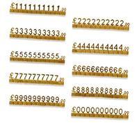 MACHSWON 10 PCS Digital Price Tag 3D Metal Shelving Adjustable GBP ￡ Price Cube Kit for Shop Display Jewelry Watch Shop Office Display Pricemarker Labels Gold