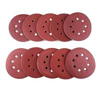 MACHSWON 10 Pcs Dry Sanding Discs 125mm 5 inch Hook and Loop 8 Hole Sandpaper 120 Grit for Random Orbital Sanders