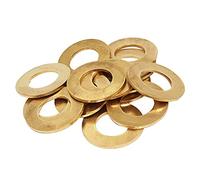 MACHSWON 10 PCS Flat Washers Brass Flat Gaskets M8 ID 16mm OD 1mm Thick Round Copper Rings Gasket Washer Metal Retainer Ring Screw Fastener Hardware Accessories
