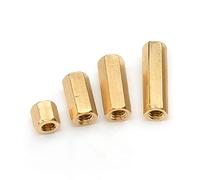 MACHSWON 10 PCS Hexagonal Internal Thread Two-Way Copper Column M2*33mm Hex Brass Spacer Standoff Screw Nut Threaded Hexagon Pillar Copper Column