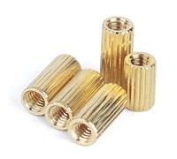 MACHSWON 10 PCS Round Knurled Hollow Copper Column M2*10mm Brass Spacer Standoff Screw Nut Threaded Pillar Copper Column