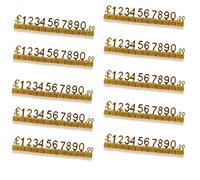 MACHSWON 100 PCS Digital Price Tag 3D Metal Shelving Adjustable GBP ￡ Price Cube Kit for Shop Display Jewelry Watch Shop Office Display Pricemarker Labels Gold