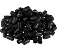 MACHSWON 100pcs Rubber End Caps 10mm ID, Vinyl Round End Cap Cover Screw Thread Protectors Tube Bolt Cap for protection of Screws Tubes Cables Wires, etc