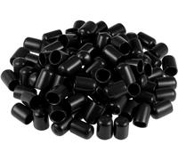 MACHSWON 100pcs Rubber End Caps 12mm ID, Vinyl Round End Cap Cover Screw Thread Protectors Tube Bolt Cap for protection of Screws Tubes Cables Wires, etc
