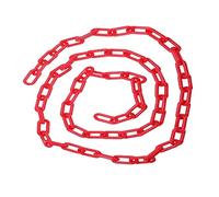 MACHSWON 10m x 6mm Plastic Chains Barrier Safety Plastic Chain Warning Post Road Cone Chain Isolation Chains for Transportation Facility,Decorative Garden Fence Red