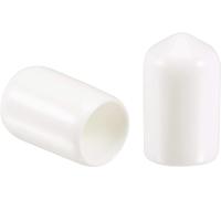 MACHSWON 10mm Rubber End Caps Vinyl Round End Cap Cover End Safety Cover,White,50pcs