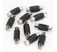 MACHSWON 10Pack Silver RCA Female to Female Coupler, Audio Video RCA Adapter Connector Gold Plated RCA Jack to Jack Converter RCA Cables Extender for Amplifier, Speaker, TV, RCA Cable