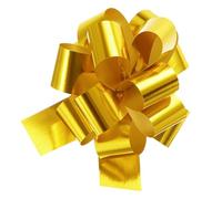 MACHSWON 10pcs 4 Inch Pull Bow Metallic Gift Bows Ribbon for Wedding Baskets Presents Wrapping Gold