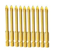 MACHSWON 10Pcs 4mm Tungsten Carbide Tile Drill Bit Set Glass Ceramic Flat Spear Head Drill Bit