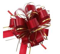 MACHSWON 10pcs 6 Inch Burgundy Red Pull Bows with Gold Edge Ribbon Large Gift Bows for Valentine's Day Xmas Holiday Decoration Baskets Gift Wrapping