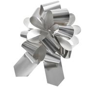 MACHSWON 10pcs 6 Inch Pull Bow Metallic Gift Bows Ribbon for Wedding Baskets Presents Wrapping Silver
