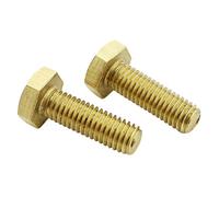 MACHSWON 10PCS Hex Head Screw Bolts M6*40mm Brass Outer Hexagon Screw Hex Tap Bolts Thread External Hexagon Screws