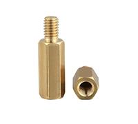MACHSWON 10PCS M2.5 Hex Brass Spacer Standoff Screw Nut Threaded Pillar M2.5 * 10+6mm Hexagonal Single Head Copper Column