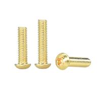MACHSWON 10PCS M2 Brass Cross Round Head Machine Screw M2*12mm Brass Screw Threaded Cross Head Copper Screws