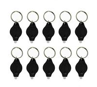MACHSWON 10PCS Mini Keychain Torches Flashlight UV Money Checker Key-Chain LED Money Detector Light Key Ring Light Torch Black