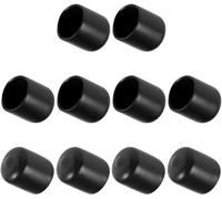 MACHSWON 10pcs Rubber End Caps 17mm ID, Vinyl Round End Cap Cover Screw Thread Protectors Tube Bolt Cap for protection of Screws Tubes Cables Wires, etc