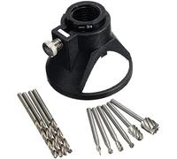 MACHSWON 11 PCS Rotary Multi Purpose Tool Cutting Guide Router Attachment Kit,Drill Carving Rotary Locator Set with 6pcs HSS Routing Drills Bits and 4pcs Twist Drill Bit