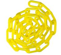 MACHSWON 12.5m x 10mm Plastic Chains Barrier Safety Plastic Chain Warning Post Road Cone Chain Isolation Chains for Transportation Facility,Decorative Garden Fence Yellow
