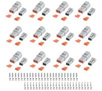 MACHSWON 12 Kit Deutsch DTP Connector 2 Pin Waterproof Electrical Connectors, 12-14AWG 25A Automotive Plug & Receptacle Kit, IP67 Sealed with Stamped Terminal Pins
