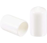 MACHSWON 12mm Rubber End Caps Vinyl Round End Cap Cover End Safety Cover,White,50pcs