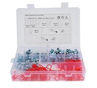 MACHSWON 160 PCS 6 Size Grease Nipple Assortment Set Fittings M6 M10 45° 90° 180° Hydraulic Grease Ftting Assorted Grease Nipples with Dust Cap