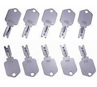 MACHSWON 166 Forklift Keys 10pcs Ignition Keys for Clark Yale Hyster Komatsu Gradall Gehl Crown & More