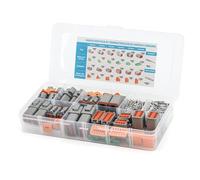 MACHSWON 188PCS Deutsch DT Gray Connector Kit Environmentally Sealed Automotive Electrical Connectors with Size 16 Solid Contacts in 2,3,4,6,8 and 12 Pin Configurations,